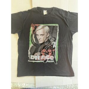 Harry Potter Draco Malfoy Shirt Mens Large Black Graphic Movie Tee T-Shirt Film